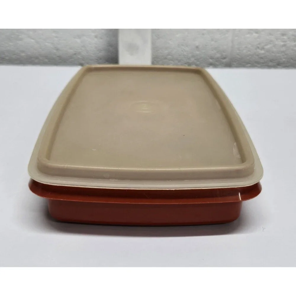 Tupperware Deli Meat Coldcut Storage Container Paprika with Lid Set of 2